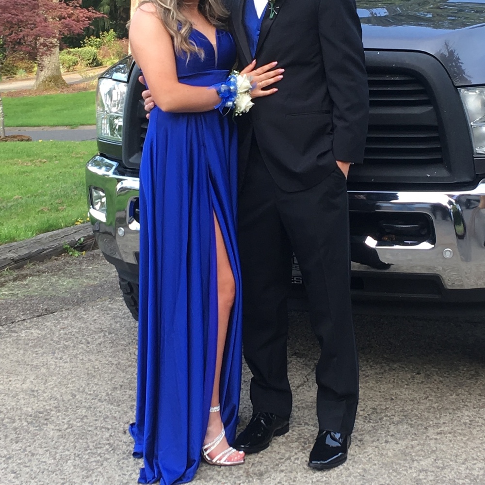 Satin Blue formal prom dress SIZE 6